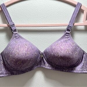 Elegant Lavender Floral Women's Bra